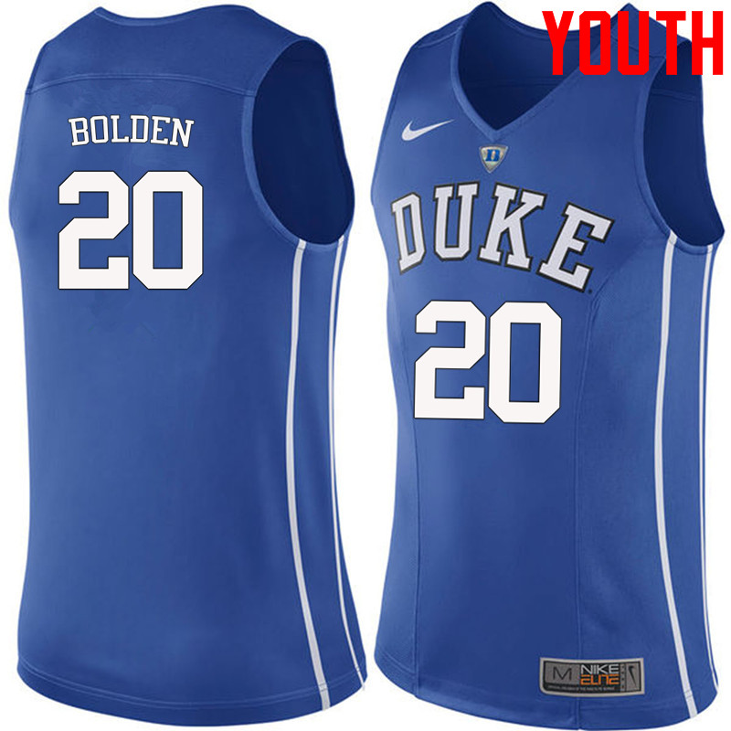 Youth #20 Marques Bolden Duke Blue Devils College Basketball Jerseys-Blue